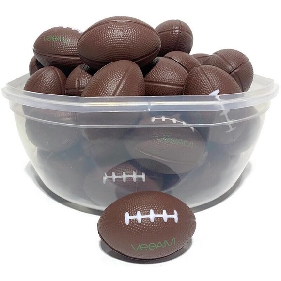 Veeam Games 4 Mini Football Stress Balls Foam Rubber With Veeam
